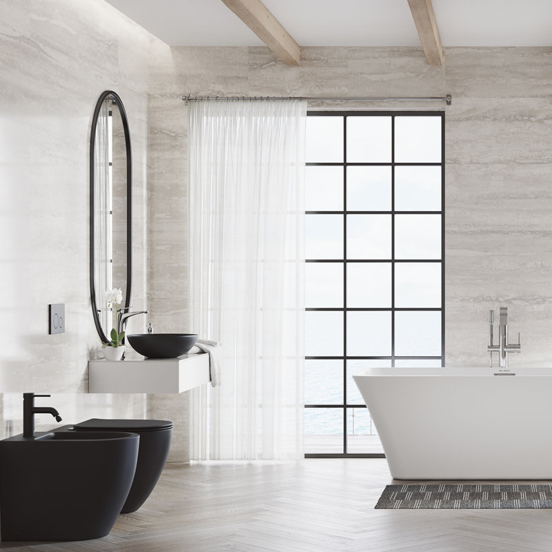 Cuvette de toilette allongée St. Tropez, Noir mat