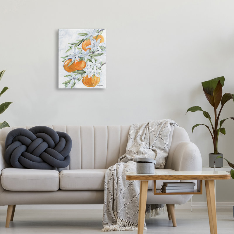 «Lush Orange Tree Flower Blossoms» par Roey Ebert - Peinture, Toile tendue, H 20 po x l 16 po x P 1,5 po