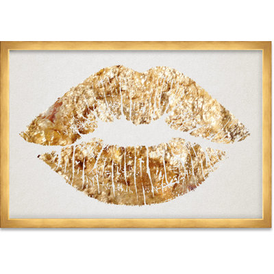 " Fashion and Glam Solid Kiss Lips " Graphic Art Print