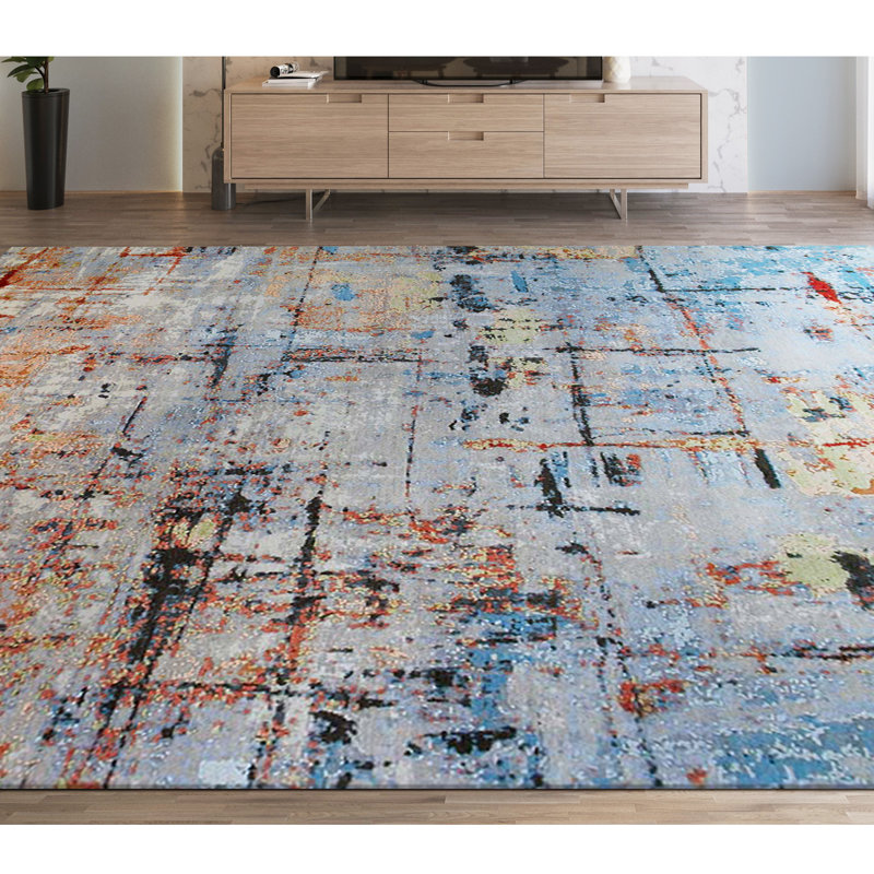 Hand Knotted Abstract Area Rug