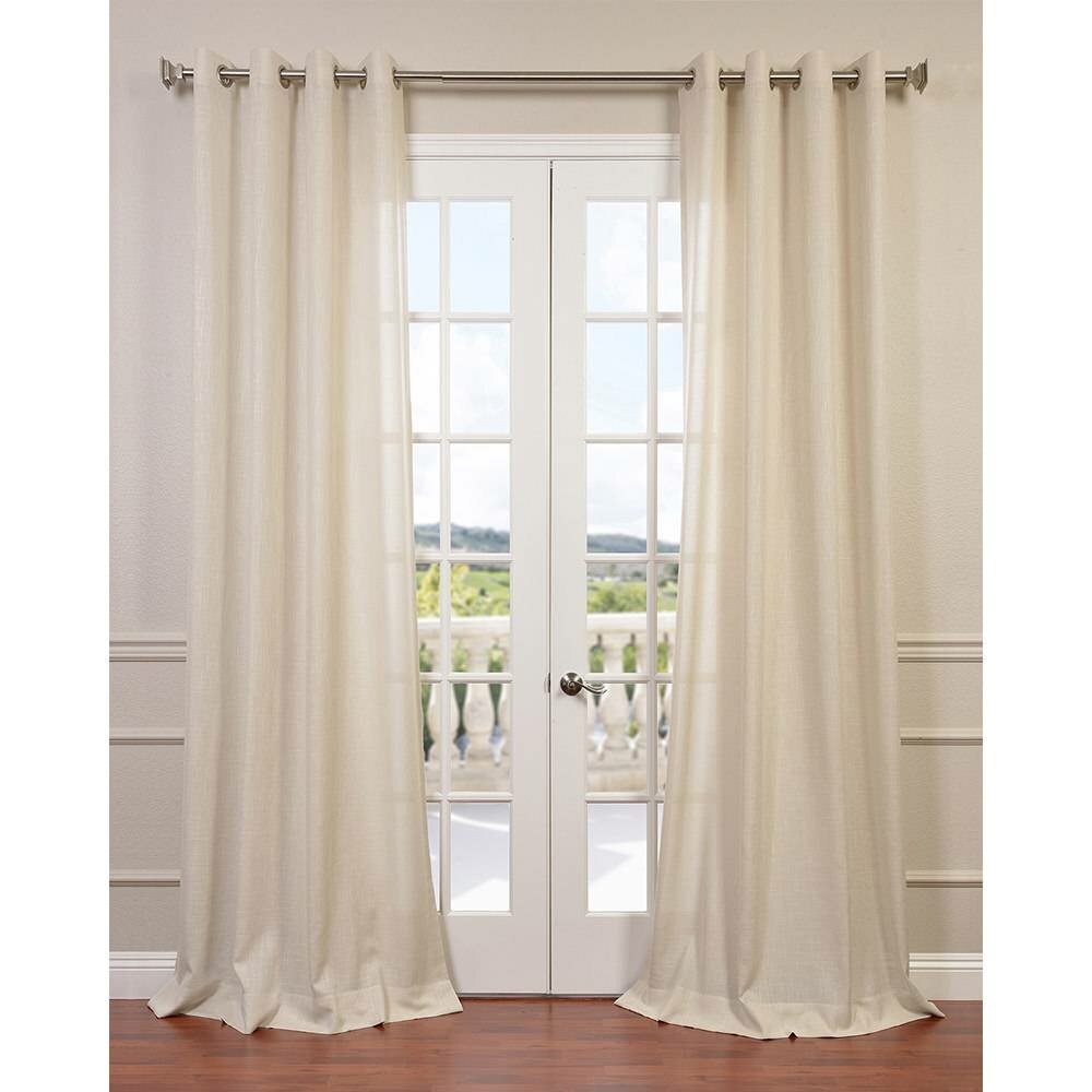 Breakwater Bay Janesville Linen Semi Sheer Curtain Panel & Reviews ...