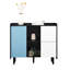 Armoire noire avec portes et 2 tiroirs, buffet pour la cuisine et la salle à manger, espace de rangement supplémentaire, tiroirs de rangement spacieux, cuisine, espace de vie, matériel