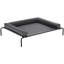 Grand lit surélevé pour chien - lit portable avec coussin TG gris, filet respirant, support stable pour chiens de taille moyenne à spacieuse, animaux de compagnie confortables et spacieux, assemblage rapide de l'outil, coussin surélevé en acier noir