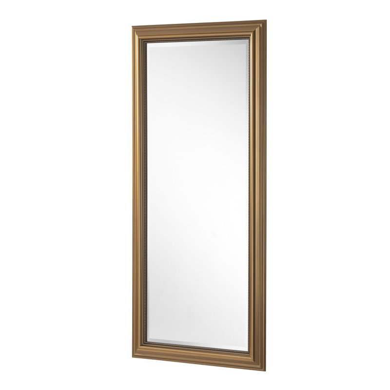 Magdalene Beaded Framed Wall Mounted Accent Mirror, 77.5cm H x 169cm W, Gold