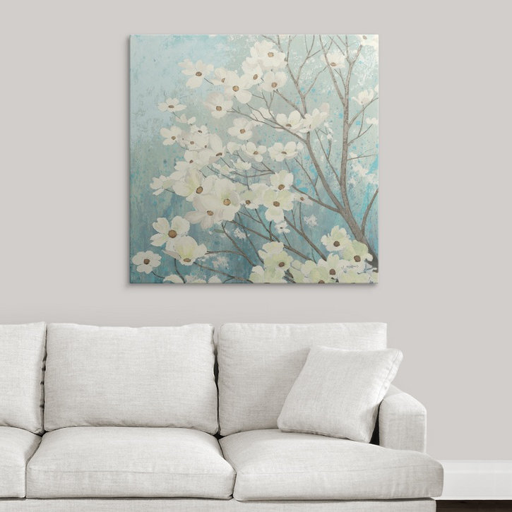«Dogwood Blossoms I» par James Wiens, reproduction d'art, H 35 po x l 35 po x P 1,5 po, Toile
