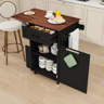 August Grove® Kitchen Cart with Drop Leaf, Drawer, Storage Cabinet ...