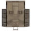 Lit escamotable double rotatif avec armoire murale cachée, deux tablettes latérales à 3 niveaux, bureau convertible, supports de rangement supplémentaires, lit mural multifonctionnel peu encombrant pour le bureau à domicile et les petites pièces-1974173222