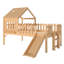 Lit mezzanine House, lit mezzanine en bois avec glissade, lumières DEL et fenêtre, lit maisonnette, lit d'enfant Playhouse, aucun sommier nécessaire, cadre de lit mezzanine Playhouse pour petite chambre d'enfant-133592555-133592557