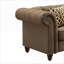 Fauteuil d'appoint capitonné noyer brun pour adultes, siège rembourré avec coussin assorti pour petits espaces de salon
