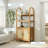 Eilisha Modern Arched Bookcase Cabinet with Reeded Doors-123402942