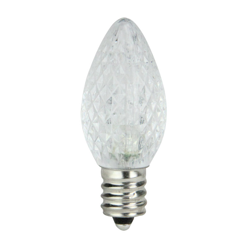 Club Pack of 25 LED C7 Pure White Replacement Christmas Light Bulbs