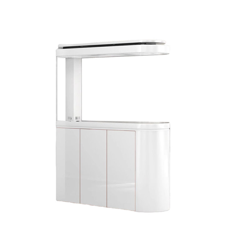 Aquarium aquarium semi-circulaire simple et moderne, H 61,4 po x l 47,2 po x P 15,7 po, Blanc
