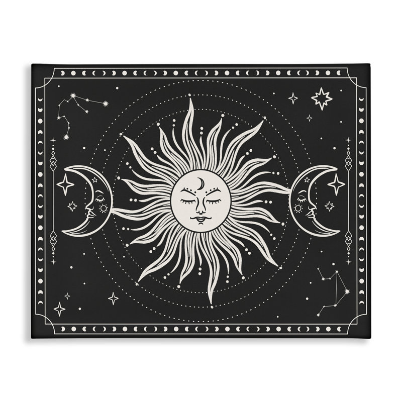 «Astrology Sun & Moon», art mural sur toile par JJ Design House LLC, H 30 po x l 40 po