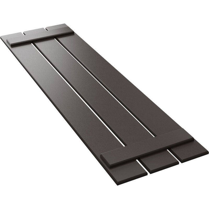 Volets en PVC True Fit à trois planches espacées, Brun raisin, H 43 po x l 17,125 po x P 0,625 po