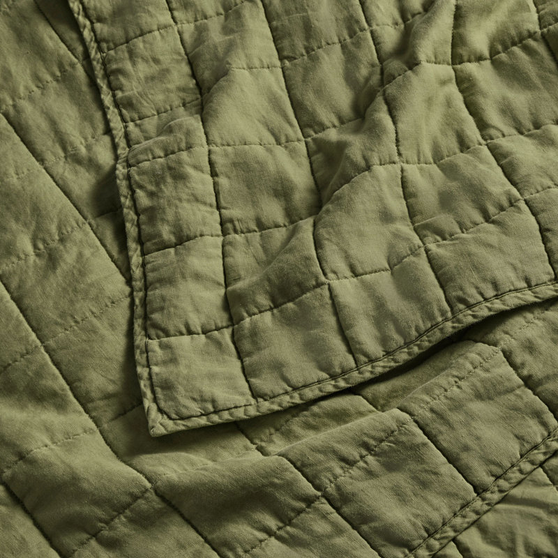 Ester Quilt Set, Loden Green, King Quilt + 2 King Shams