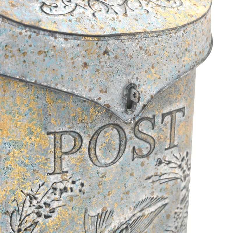 Savitr Metal Wall Mounted Letter Box, 39.5cm H x 27.3cm W x 10.5cm D, Rustic
