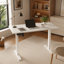 Bureau assis-debout électrique réglable en hauteur, table moderne pour ordinateur et jeux vidéo, idéale pour le bureau à domicile.-1511531444-1511531446
