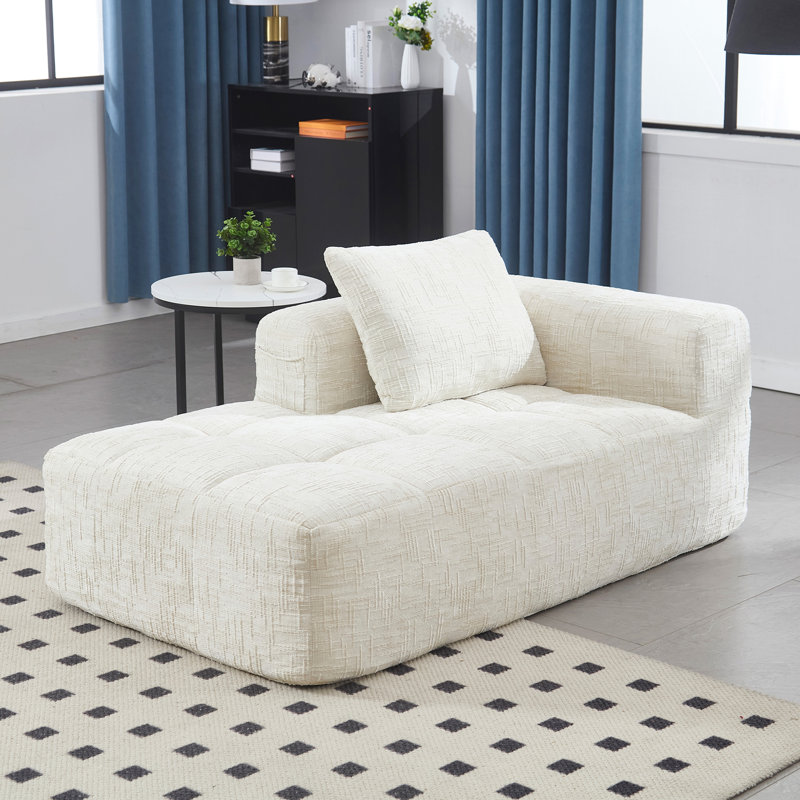 Canapé-lit en chenille Minimalist, Beige