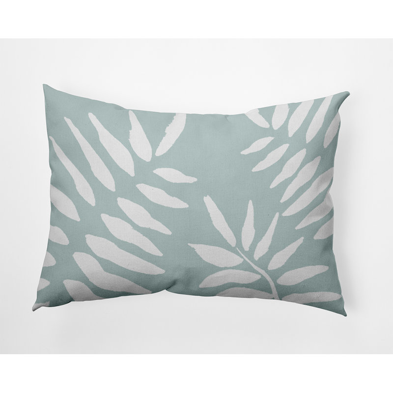 Coussin Beach, Motif floral turquoise