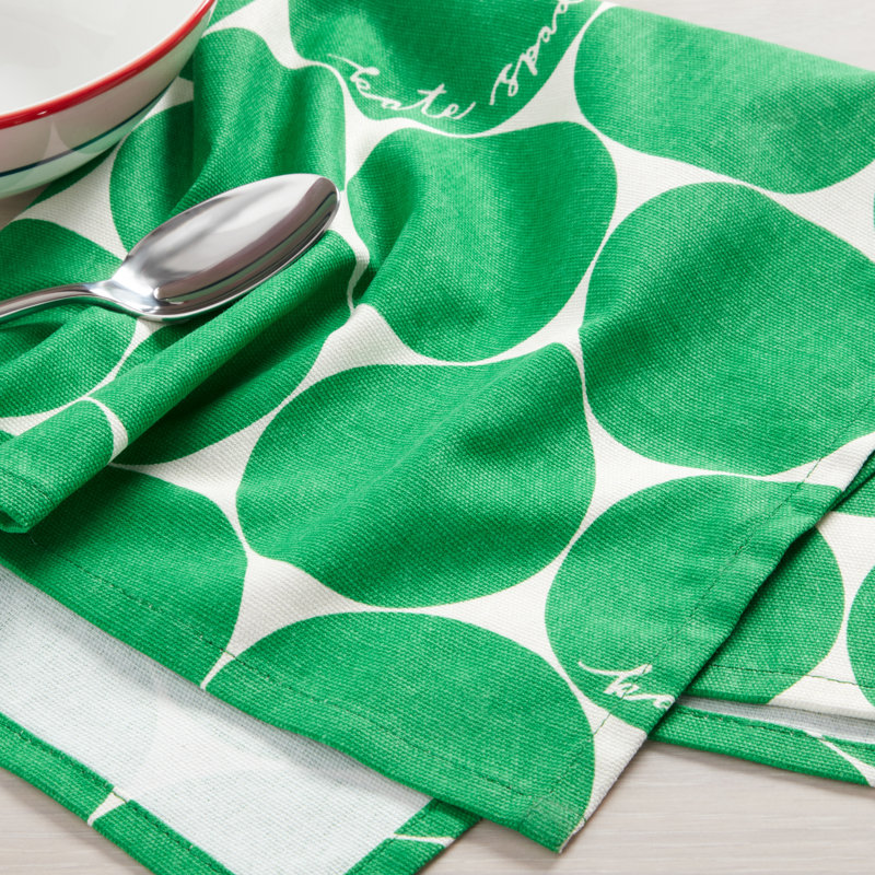 Loop And Dot 100% Cotton Square, Green/White