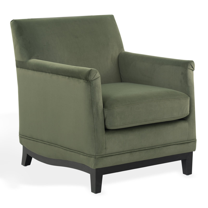 Fauteuil d'appoint en velours Franny, Vert olive