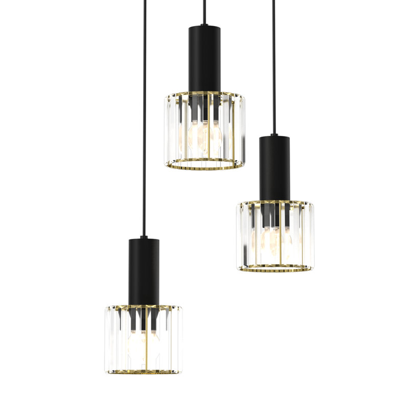 Cristal 3 - Light Black Cylinder Pendant