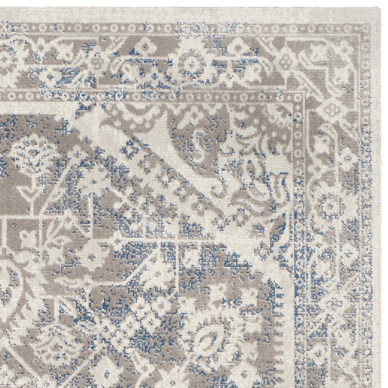 Patina Gray and Blue Oriental 3' x 5' Area Rug