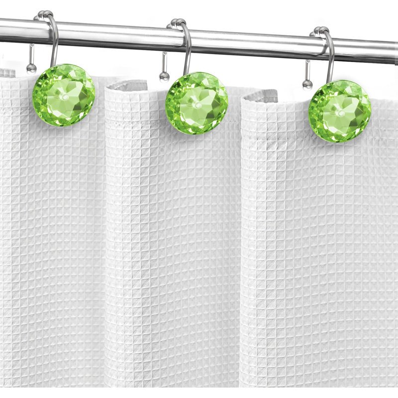 Crochets de luxe pour rideaux de douche ronds avec boules coulissantes, anneaux en strass antirouille pour un mouvement de rideau sans effort