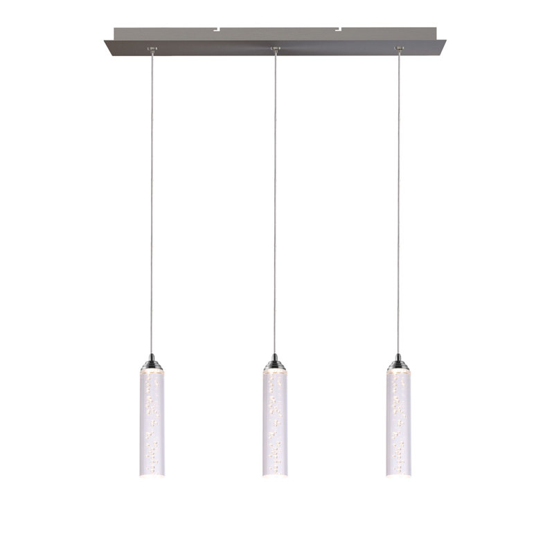 Ardrie 3 - Light Chrome Cluster Pendant, 6.7" H x 1.8" W x 1.8" D