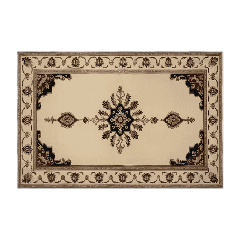 Tapis d'intérieur et d'extérieur brun français, Rectangle 5 pi x 7 pi