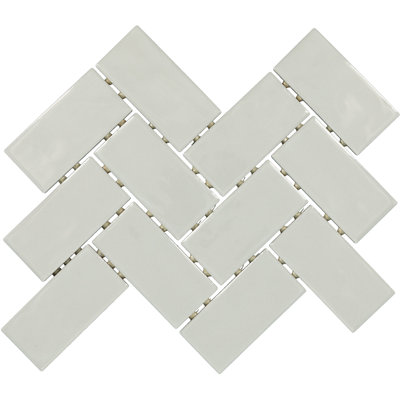 Itona 2" x 4" Ceramic Herringbone Mosaic in Matte Ideal Gray