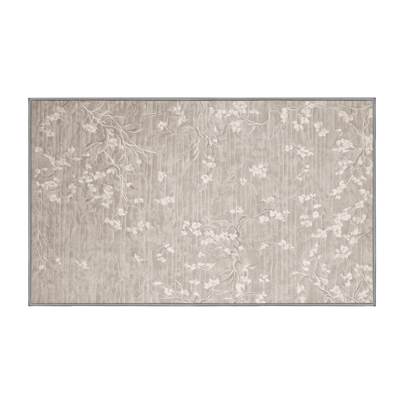 Machine Washable Gray Area Rug, Rectangle 4' x 6'