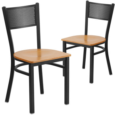 Prompton Hercules Series Grid Back Metal Restaurant Chair