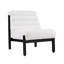 Fauteuil d'appoint moderne et moelleux, peau de mouton blanche, structure en bois noir pour la maison
