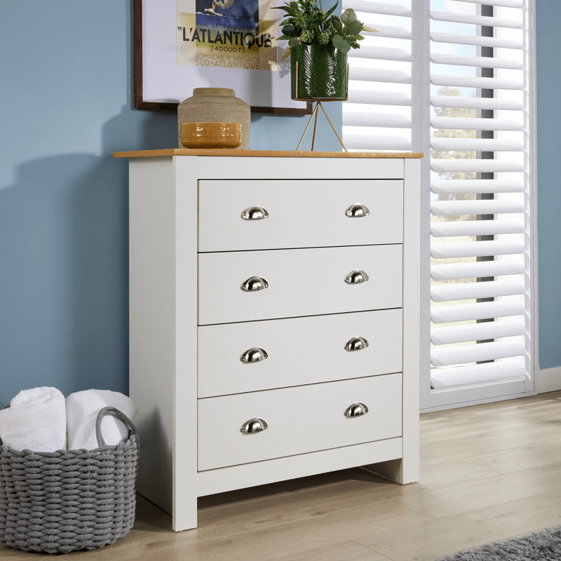 Anani 4 Drawer Wide Chest of Drawers, White