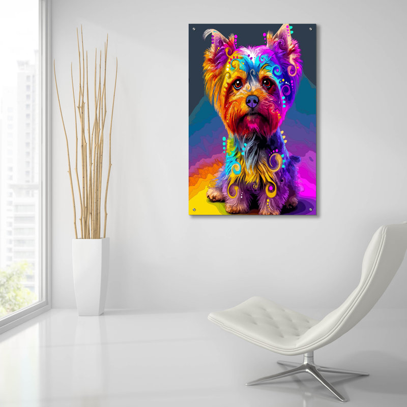 «The Soph sophistiqué Yorkie» par Dean Russo, H 36 po x l 24 po x P 0,2 po
