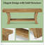 Table de rangement rustique en bois massif avec surfaces en relief, parfaite pour la maison de campagne et les décors modernes.