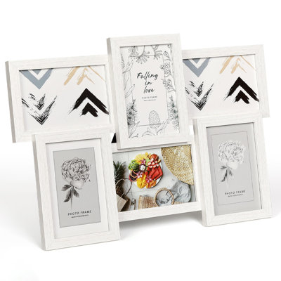 Ensemble de cadres photo 4 x 6 - Décoration murale collage avec façade en verre - Famille, mariage ou galerie