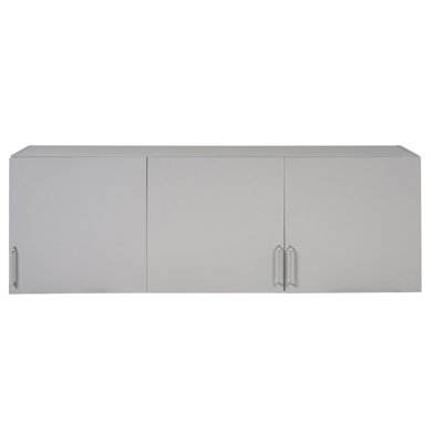 24'' H x 72" W x 12" D Wood Storage Wall Mounted Cabinet With 3 Doors and 3 Shelves