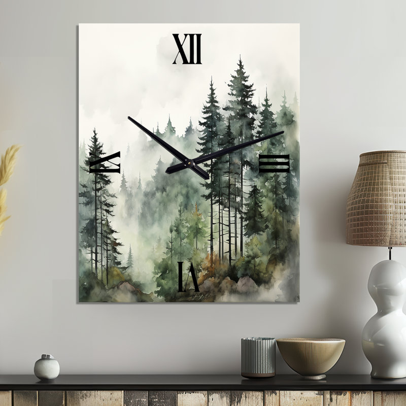 Horloge murale pin en métal Misty Morning I, Médium