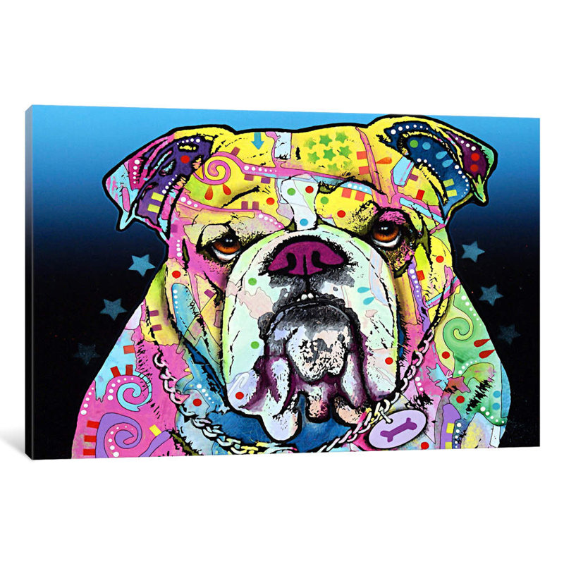 The Bulldog by Dean Russo - Print on Canvas, 66.04 cm H x 45.72 cm W x 1.91 cm D, No Frame