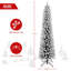 Arbre de Noël floqué à crayon mince en PVC avec support en métal robuste-900663004