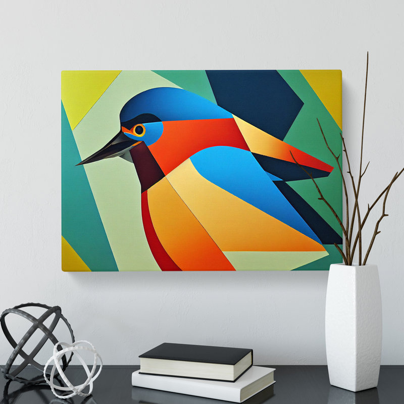 Kingfisher Bird - Wrapped Canvas Print, 50cm H x 76cm W x 3cm D