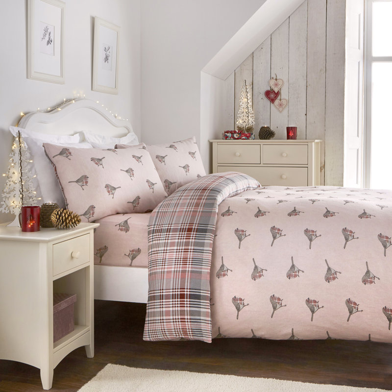 Brushed Cotton Duvet Cover Set, Double, Red