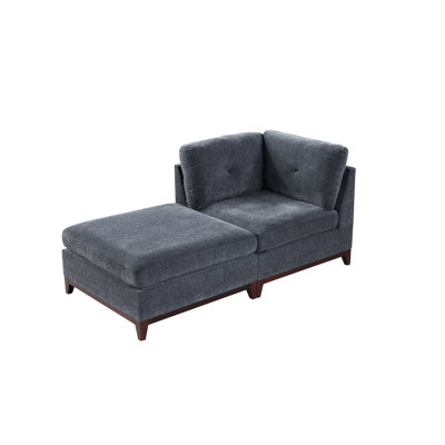 Bois de frêne modulaire 2 pièces - Chaise avec cadre en bois de chenille et cadre en bois de frêne