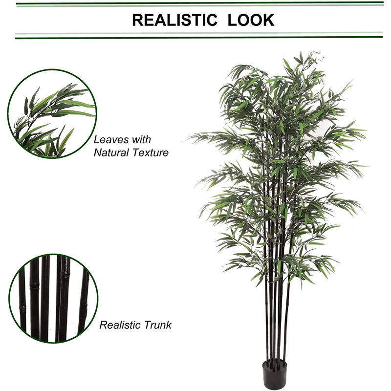 All Trees 72" H Faux Bamboo Tree in Plastic Pot