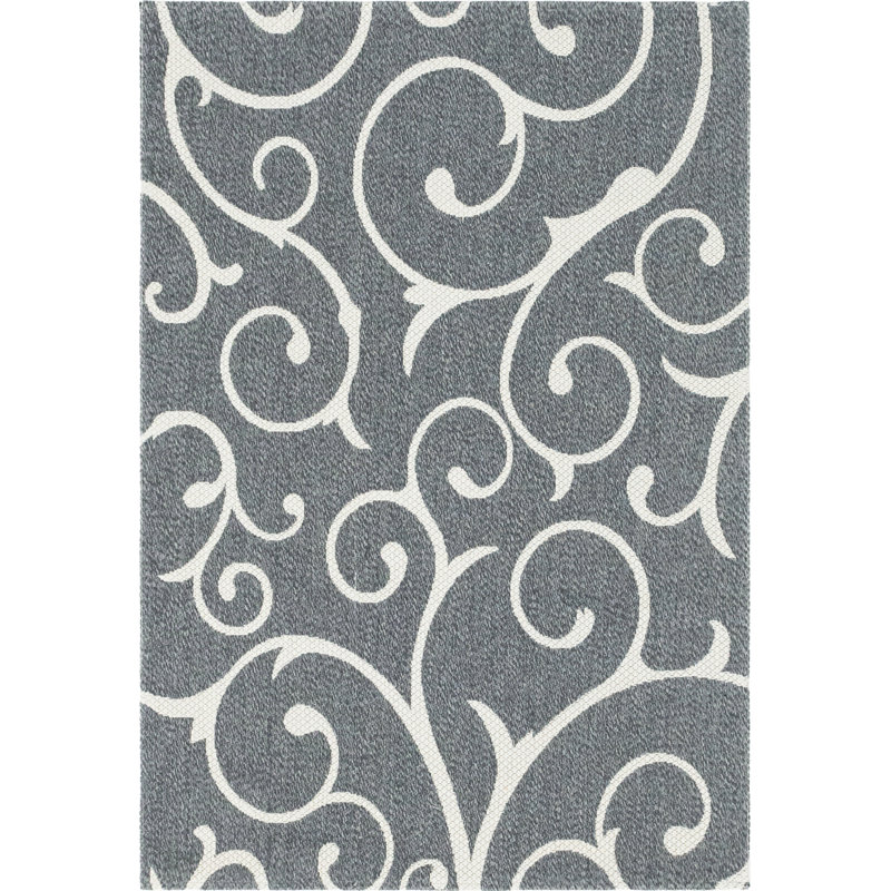 Omro Cotton Damask Indoor Rug, Rectangle 5' x 7'