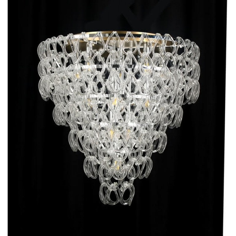 Lustre à 5 lumières Murana, Fumée, 26" Diameter x 20" Height, Nickel