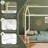 Metal Floor Bed Frame With House Shaped Design And Safety Guardrails-423239657
