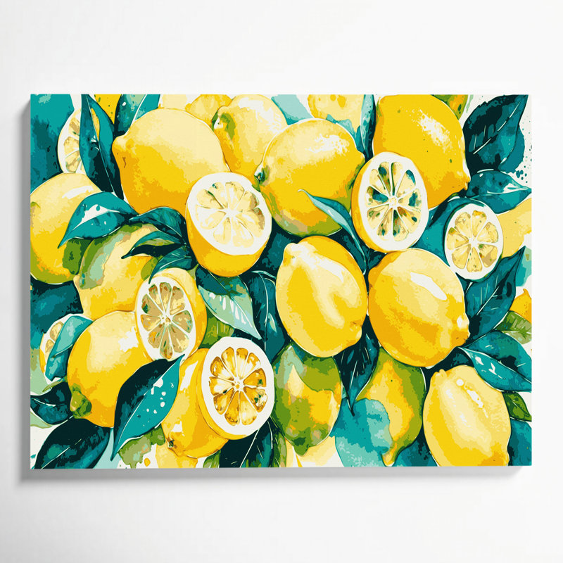 «Fruit Lemon Brown», art mural sur toile, H 12 po x l 18 po